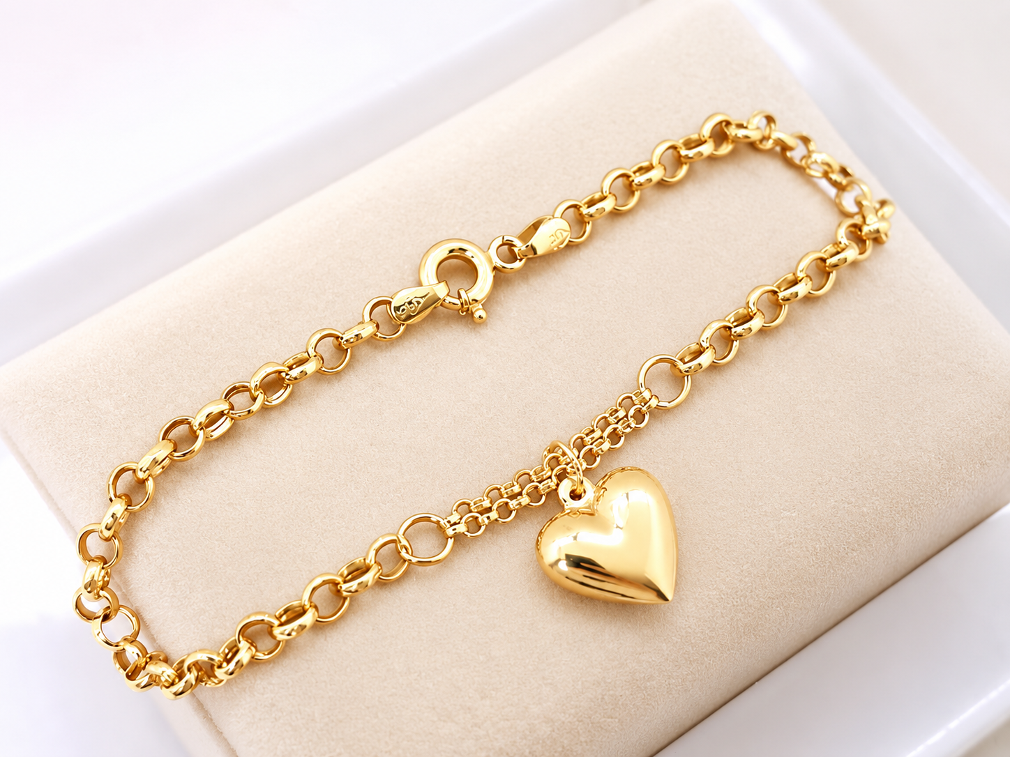 Foto editorial provisória para Pulseira Elo Português em ouro 18K